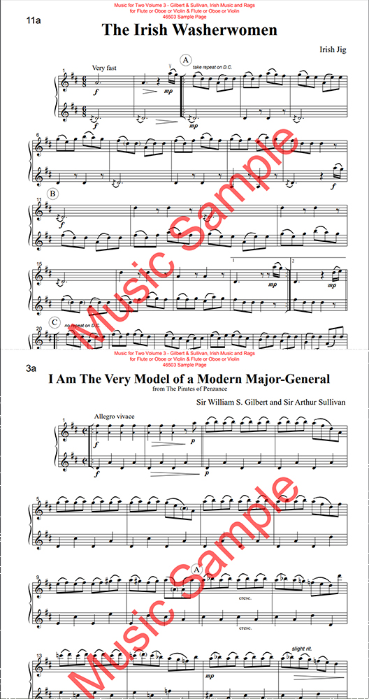 Music for Two Vol 3 Gilbert & Sullivan, Irish Music oboes